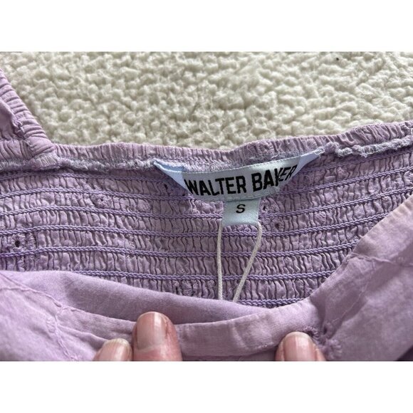 Walter Baker Novalee Top Lavender Eyelet Square Neck Short Puff Sleeve - Picture 8 of 16